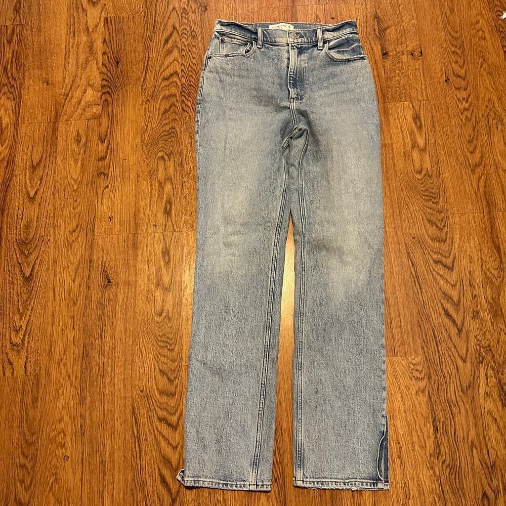 Abercrombie & Fitch Blue 90s Straight Ultra High Rise Denim Jeans 6R cotton